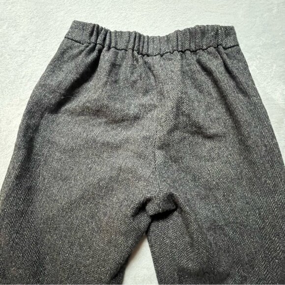Babaton Pull On Dark Grey Herringbone Wool Blend Lined Ankle/Cropped Dress Pants - Picture 9 of 14